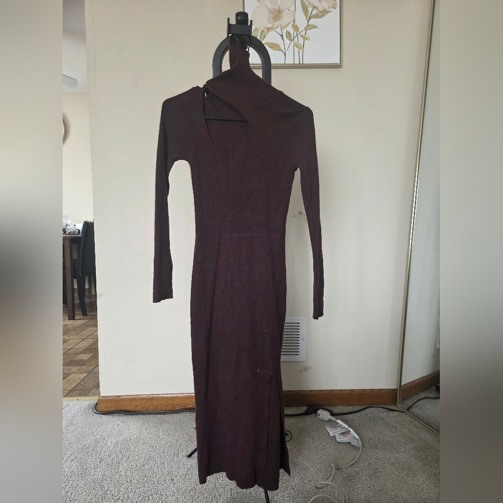 Forever 21 Long Sleeve Dark Brown Dress